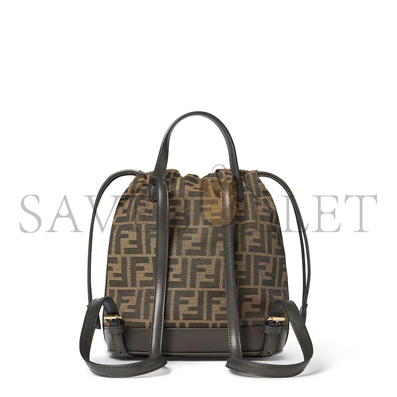 F**di brown ff jacquard fabric backpack 8bz057avqcf1gl7 (26*23*12cm)